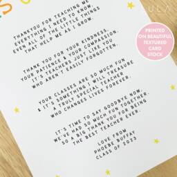 Personalised Teacher A4 Unframed Print, School Leavers Gift, Gift For Teacher, Print Primary Teacher Reception Personalised Poem - thumbnail 3
