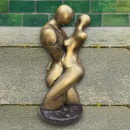 Love Couple Statue Concrete Romantic Sculpture Stone Lovers Figurine Cement Modern Pair Ornament Outdoor Decor Lawn Art Anniversary Gift - thumbnail 4