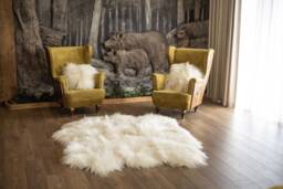 Genuine Natural Icelandic Creamy White Sheepskin Rug, Giant Sheepskin Rug, Sexto Rug - thumbnail 1