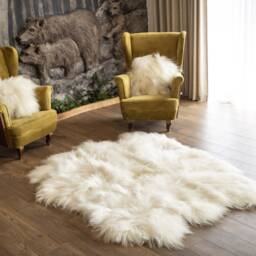 Genuine Natural Icelandic Creamy White Sheepskin Rug, Giant Sheepskin Rug, Sexto Rug - thumbnail 2