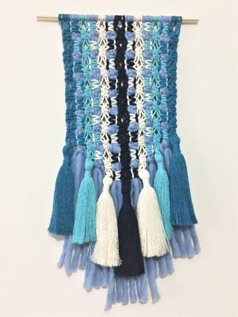 Blue Lagoon Macram?? Wall Decor With Tassels - image 1