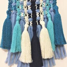 Blue Lagoon Macram?? Wall Decor With Tassels - thumbnail 2