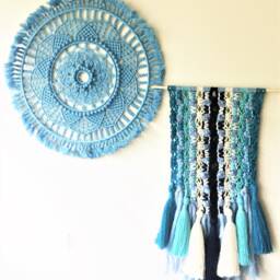 Blue Lagoon Macram?? Wall Decor With Tassels - thumbnail 4