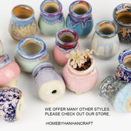Mini Ceramic Planter Set Handmade Succulent Plant Pot - thumbnail 4