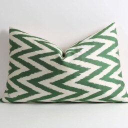 Handwoven Silk Ikat Pillow Cover Uzbeki Lumbar Cushion - 16x24 - thumbnail 2