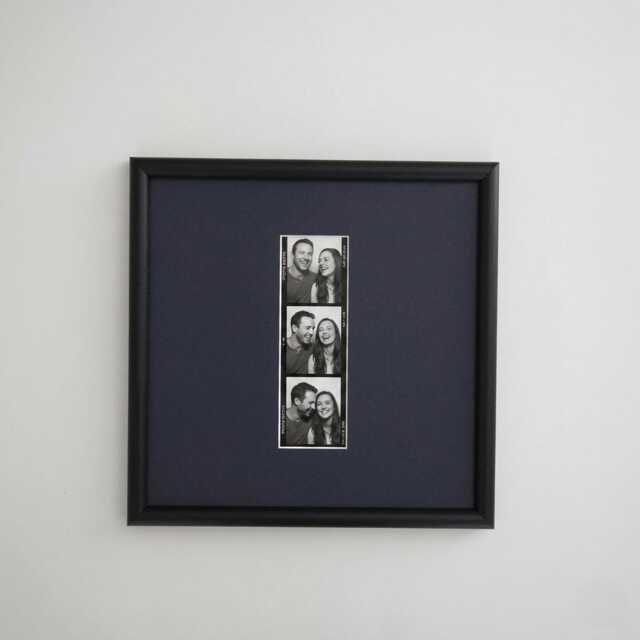 Photobooth Stripe Open Grain Black Picture Frame Square Retro Modern 10x10 - image 1