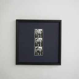 Photobooth Stripe Open Grain Black Picture Frame Square Retro Modern 10x10