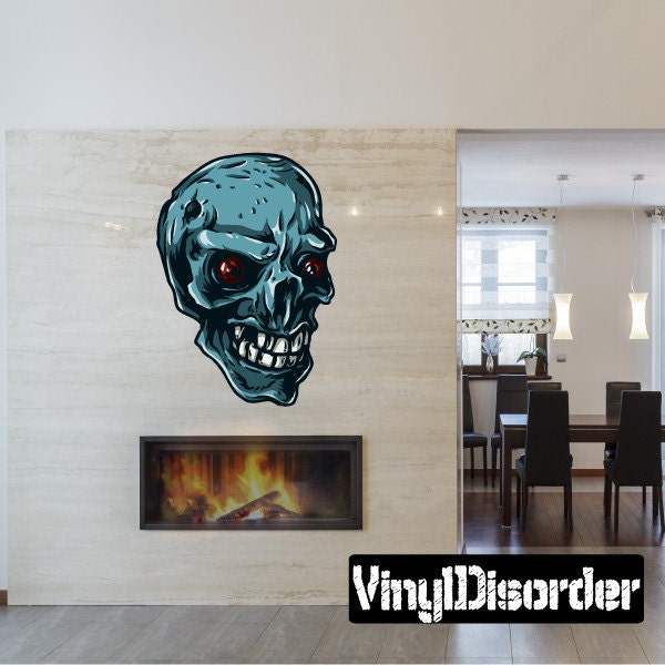 Skull Wall Decal - Fabric Vinyl Removable & Reusable Skulluscolor011Et
