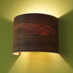 Rustic Walnut Sconce For Living Room, Home Improvement, Warm Lighting Veneer, Hallway Decor, Entryway Wall Lamps, Spring Renovation, Arc - thumbnail 2