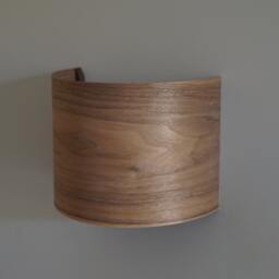 Rustic Walnut Sconce For Living Room, Home Improvement, Warm Lighting Veneer, Hallway Decor, Entryway Wall Lamps, Spring Renovation, Arc - thumbnail 3