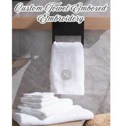 Personalized Embroidered 100% Cotton Towel, Embossed Initial - thumbnail 2