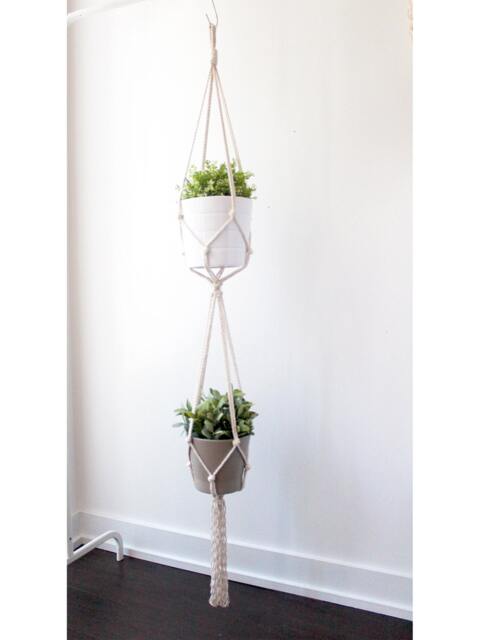 Macrame Plant Hanger, Double Holder, Hanging Planterno Tariffs/Fees To Usa - image 1