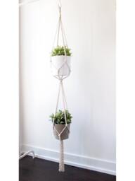 Macrame Plant Hanger, Double Holder, Hanging Planterno Tariffs/Fees To Usa
