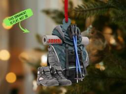Personalized Hiking Backpack Ornament, Acrylic Flat Gift For Lovers, Christmas Tree Hanging Decor