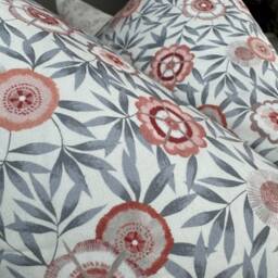 Cotton Cushion Cover, Pillow Scatter Cover - Harlequin Komovi Fabric Coral Peble Pink Floral 100% Cotton, Double Sided - thumbnail 3
