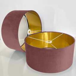 New Luxury Velvet Mauve Purple Upholstery Drum Lamp Shade & Pendant Light Suitable For Both Table Ceilings - thumbnail 3