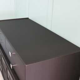 Art Deco Style Sideboard, Corner Unit - Nathan Matt Black & Silver Credenza, Mid Century Modern - thumbnail 4