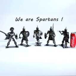Handmade Metal Spartan Figurine, Recycled Steel Art, Fun Desk Decor, Small Warrior Ornament Gift