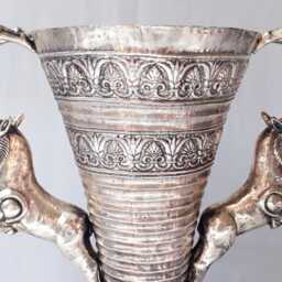 Achaemenid Empire Goblet Ancient Vessel With Ibex Handles - thumbnail 2