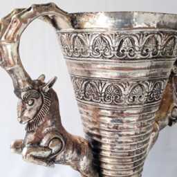 Achaemenid Empire Goblet Ancient Vessel With Ibex Handles - thumbnail 3