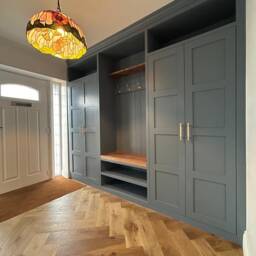 Bespoke Fitted Bootroom Cabinetry Hallway Mudroom Storage Bench - thumbnail 3