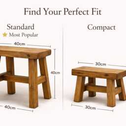 Rustic Wooden Stool - Farmhouse Plant Stand Small Milking Bathroom Step Bedside Table Decor - thumbnail 3
