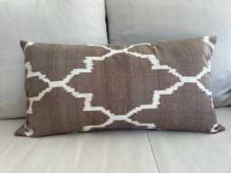Silk Waterwave Taffeta Ikat Burgundy Cushion Cover Approx 62cm X 34cm