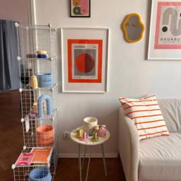 Coffee Table, Side Balcony Terrazzo Table With Metal Legs, Personalize The Color - thumbnail 4
