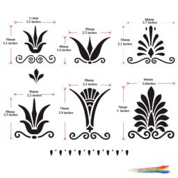 Greek Decorative Motifs Stencil #1 . For Walls, Art & Furniture. St21 - thumbnail 2