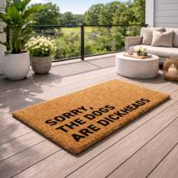 Sorry The Dogs Are Dickheads Doormat - Funny Pet Owner Gift Rude Welcome Rug - thumbnail 2
