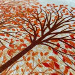 Abstract White Cushion Orange Tall Trees Themed, Double Sided Pillow On The Soft Velvet Fabric With Multi Sizes, Only Cover Or Filling - thumbnail 2