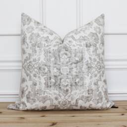 Neutral Medallion Pillow Cover Antique Traditional Modern Throw Lumbar - Mercer - thumbnail 1