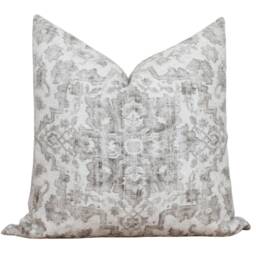 Neutral Medallion Pillow Cover Antique Traditional Modern Throw Lumbar - Mercer - thumbnail 3