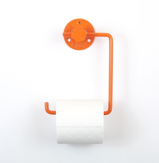 Toilet Paper Holder, Modern Wall Mount Bathroom Accessory, Color Pictured Orange Gloss - image 1