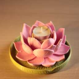 3 in 1 Lotus Incense Holder, Meditation Zen Home Gift - thumbnail 3
