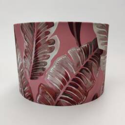Pink Tropical Leaves Lampshade in Velvet With Copper Lining - thumbnail 3