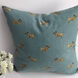 Blue Terrier Cushion, With Hollow Fibre Inner Pad. Dog Lovers Gift, Country Home Decor - thumbnail 2