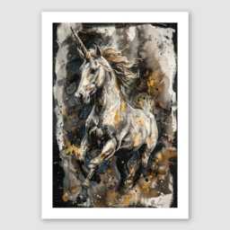 Mythical Beasts Print Set - Dragon, Unicorn, Werewolf Watercolor Art - thumbnail 3