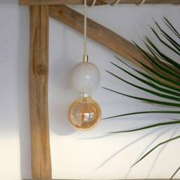 Handmade Marble Pendant Light Minimalist Gold Globe Chandelier - thumbnail 2