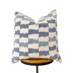 Light Indigo Blue & Natural Pillow Cover - thumbnail 1
