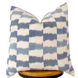 Light Indigo Blue & Natural Pillow Cover - thumbnail 2