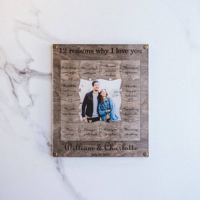 Personalized Gift 12 Reasons Why I Love You 1st 2 Year 3rd 5 10 20 30 40 50 Anniversary Gifts Birthday For Boyfriend Christmas - image 1