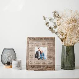 Personalized Gift 12 Reasons Why I Love You 1st 2 Year 3rd 5 10 20 30 40 50 Anniversary Gifts Birthday For Boyfriend Christmas - thumbnail 2