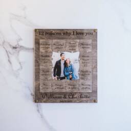 Personalized Gift 12 Reasons Why I Love You 1st 2 Year 3rd 5 10 20 30 40 50 Anniversary Gifts Birthday For Boyfriend Christmas - thumbnail 1