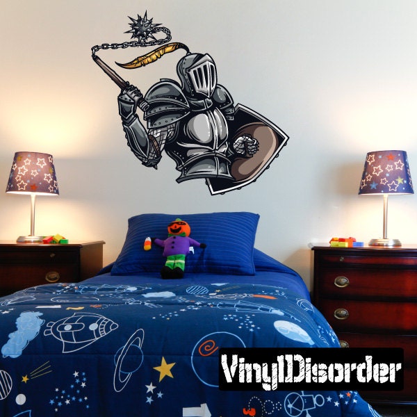 Medieval Knight Wall Decal - Fabric Vinyl Removable & Reusable Medievalknightuscolor004Et