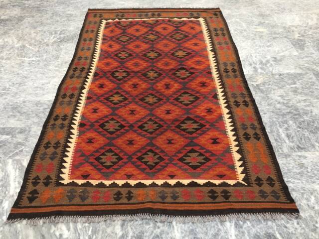 Handwoven Afghan Kilim Rug 5x9, Tribal Flatweave Wool Carpet - image 1