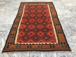 Handwoven Afghan Kilim Rug 5x9, Tribal Flatweave Wool Carpet - thumbnail 1