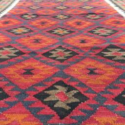 Handwoven Afghan Kilim Rug 5x9, Tribal Flatweave Wool Carpet - thumbnail 3