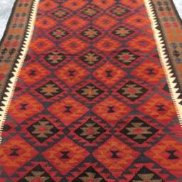 Handwoven Afghan Kilim Rug 5x9, Tribal Flatweave Wool Carpet - thumbnail 2