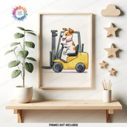 Dog Construction Posters - Set Of 3 Kids Prints - Digger Wall Art Truck Poster Kid Jack Russell Print Nursery Transport Decor - thumbnail 3